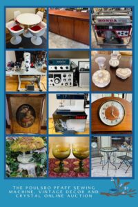 Poulsbo Pfaff Sewing Machine, Vintage Decor and Crystal Online Auction