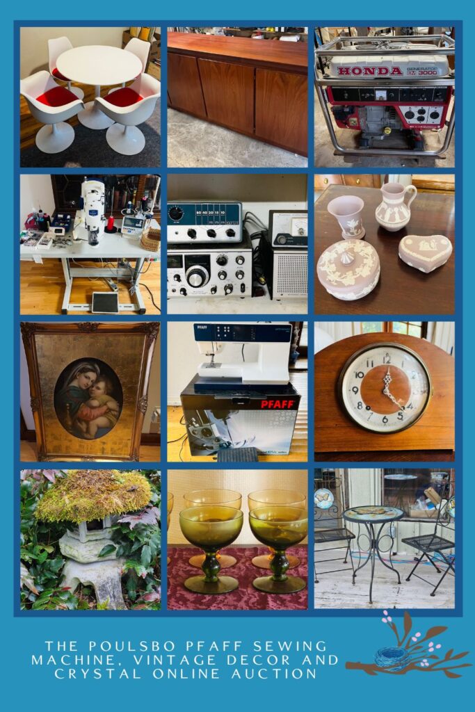 Poulsbo Pfaff Sewing Machine, Vintage Decor and Crystal Online Auction